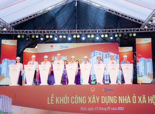 Công trường Nhà ở xã hội West Sky rộn tiếng máy reo